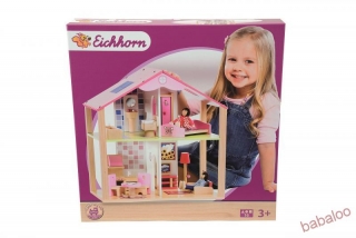 Eichhorn Drevený domček pre bábiky s príslušenstvom