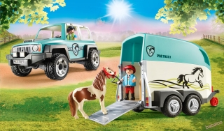 PLAYMOBIL 70511 - Auto s prívesom pre poníky