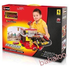 Bburago 1:43 Ferrari race&play auto sevice centre+auto v krabici